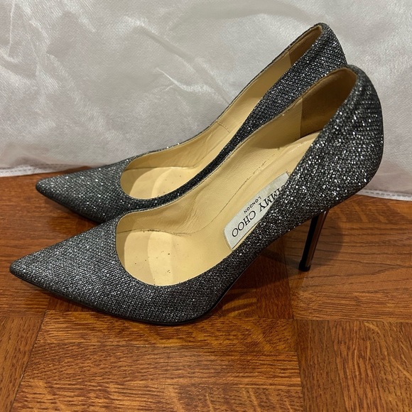 Jimmy Choo silver glitter stiletto - preowned - Picture 6 of 14